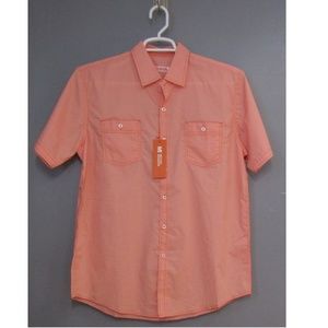 NEW Michael Brandon Orange Short Sleeve Shirt Sz L